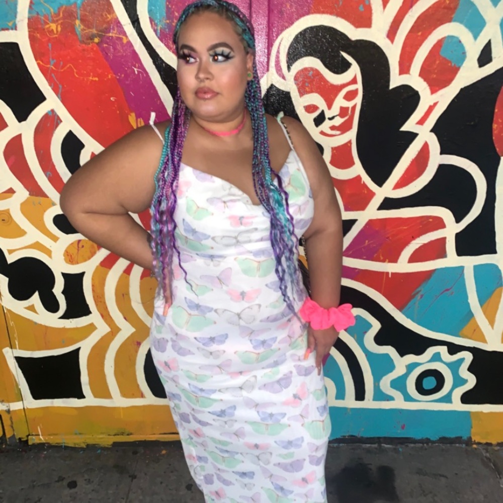 PLT butterfly print maxi dress